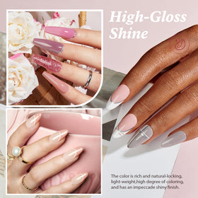 AZUREBEAUTY dip top coat adds shine and protection for lasting results.