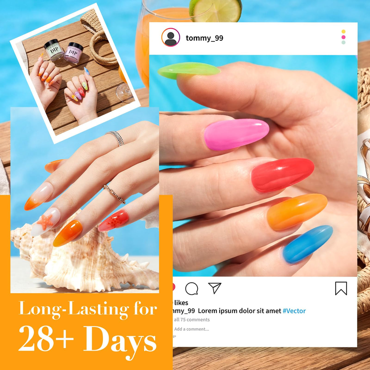 AZUREBEAUTY dip liquid set with base, activator, and topcoat for DIY manicures