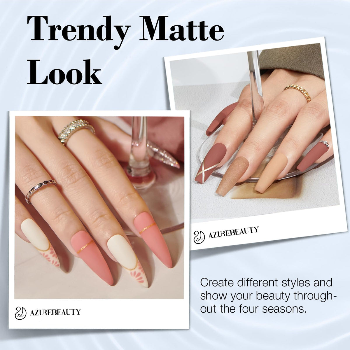AzureBeauty Matte Top Coat bottle provides a refined, velvety finish