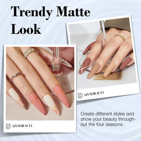 AzureBeauty Matte Top Coat bottle provides a refined, velvety finish