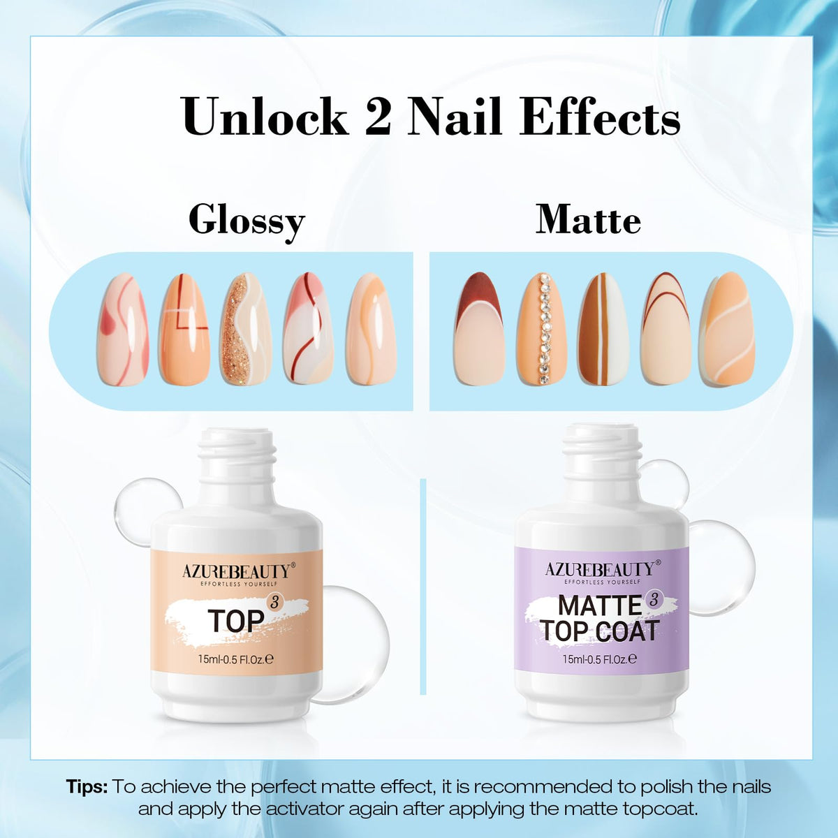 AzureBeauty Nail Sticks included for precise prep