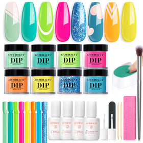 AZUREBEAUTY Dip Nails Starter Kit overview for at-home manicure success.