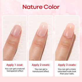 AZUREBEAUTY Dip powder application closeup showing even coverage.