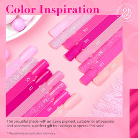 AzureBeauty hot pink glitter color swatch showing vibrant options.