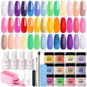 AzureBeauty dip powder kit showing 20 neon colors for vibrant nails