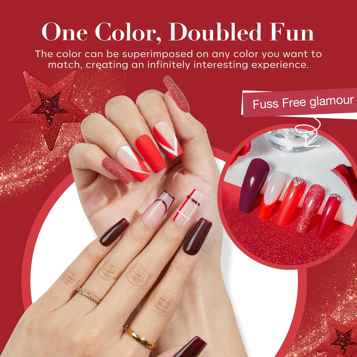 AZUREBEAUTY burgundy dip powder in applicator bowl showcasing smooth finish