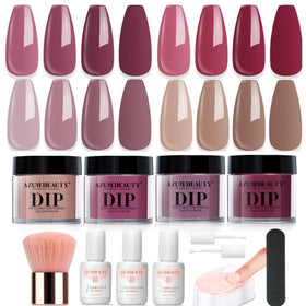 AZUREBEAUTY dip powder kit with four color swatches for quick at-home manicure