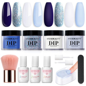 AZUREBEAUTY navy blue dip powder swatch for durable, chip-resistant color
