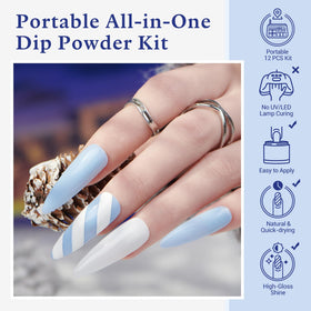 AZUREBEAUTY sky blue dip powder swatch for fresh French style