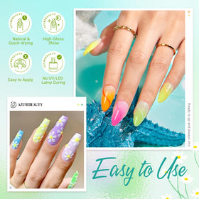 AzureBeauty top coat bottle delivering glossy, long-lasting shine