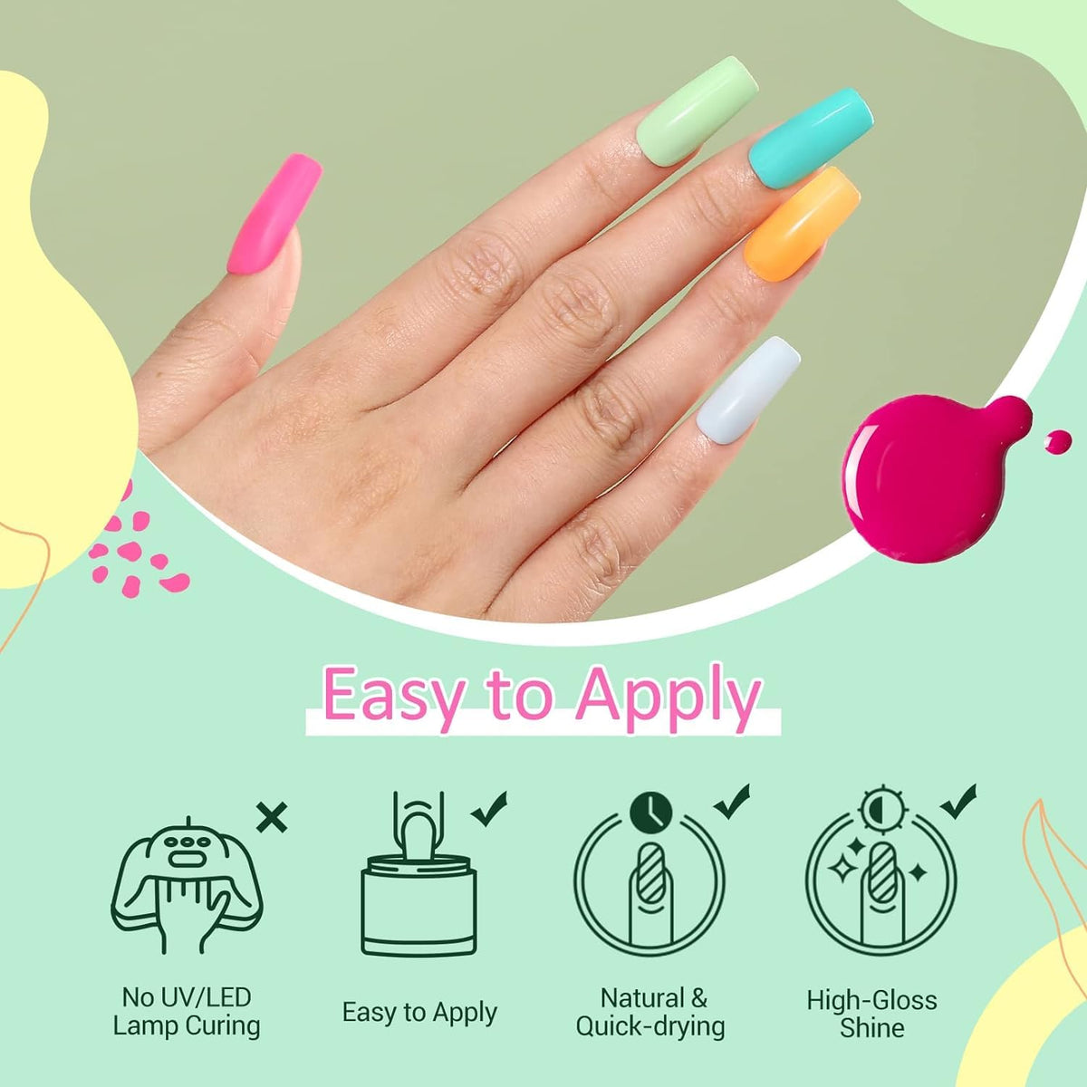 AZUREBEAUTY long-lasting shine anti-chip formula resists daily wear.