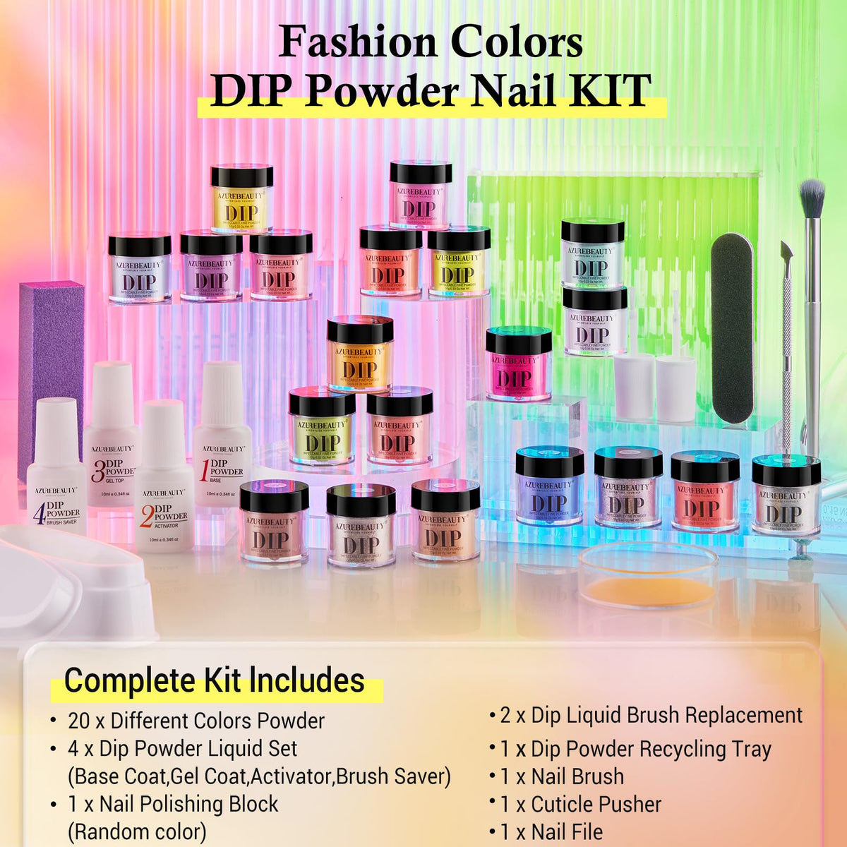 AZUREBEAUTY nail brush set for precise application and clean lines