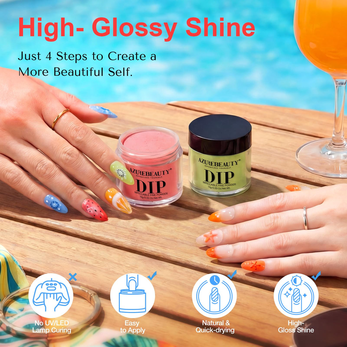 AZUREBEAUTY Nail brush for smooth, even powder application