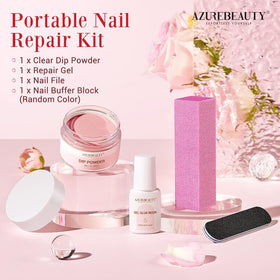 AZUREBEAUTY Nail care kit packaging closeup with gift-ready presentation.
