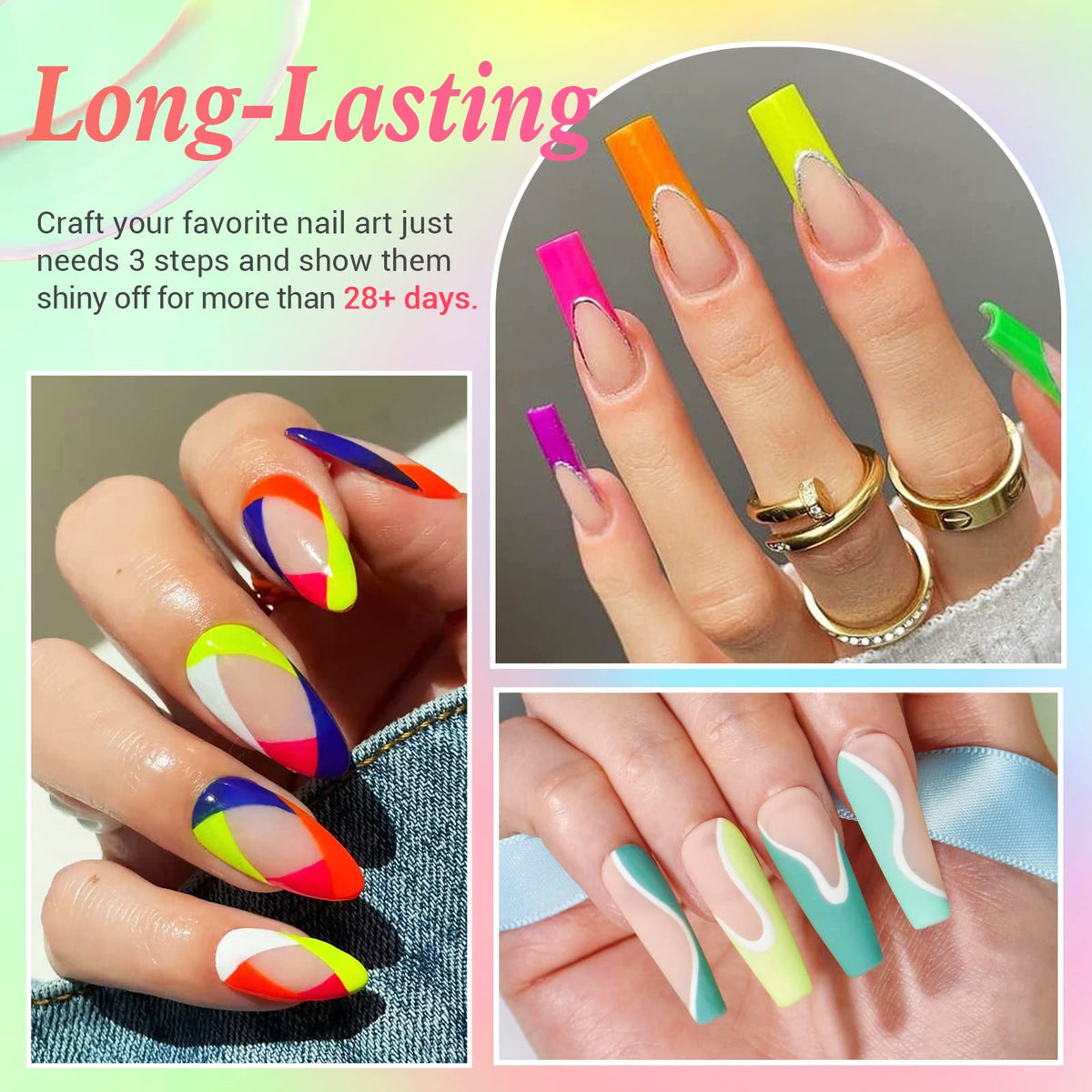 AZUREBEAUTY neon colors palette with bold shades for striking nails