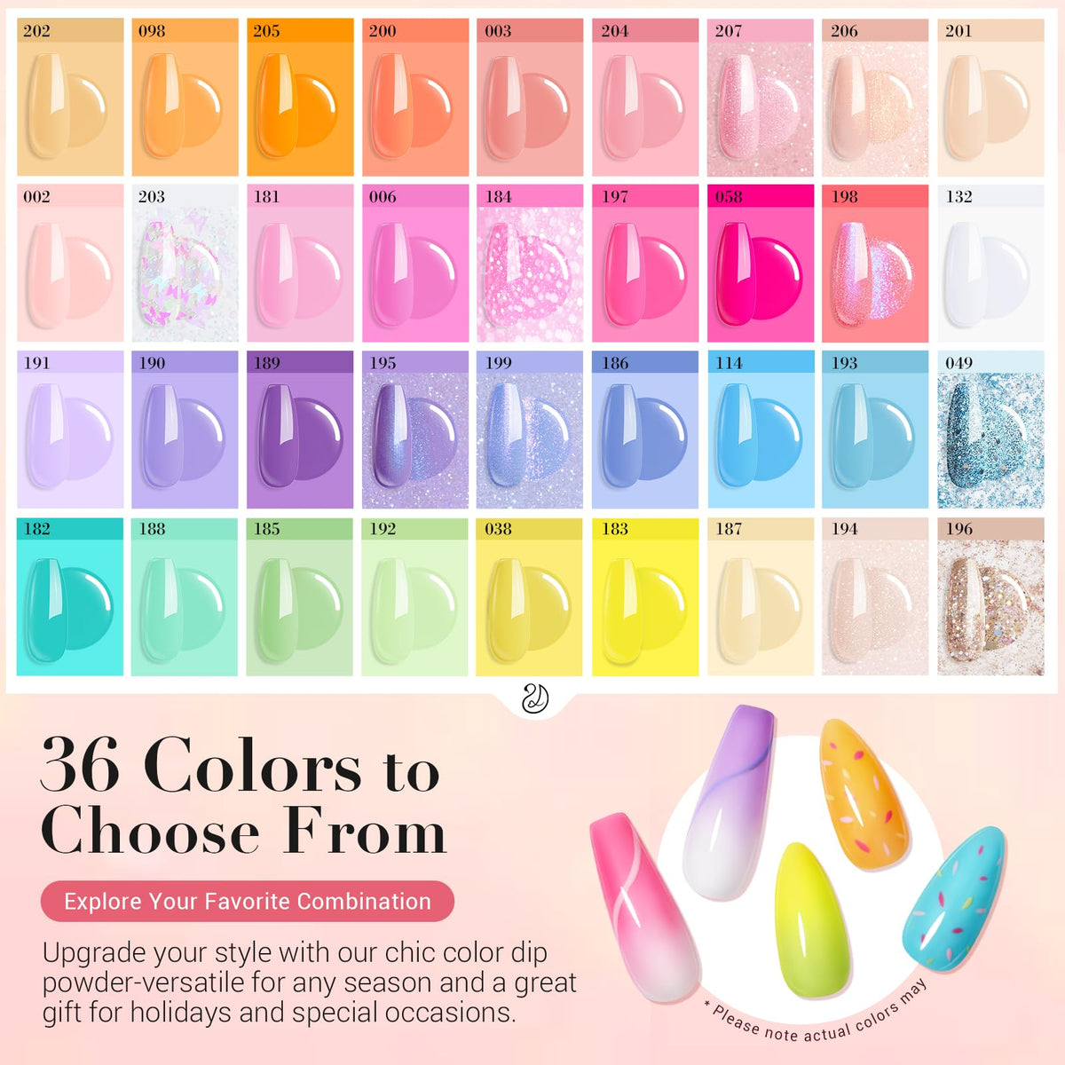 AzureBeauty spring-summer 36 colors set enables salon-quality color variety.