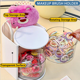 Azurphoric hair brush holder keeps brushes neatly stored and upright.