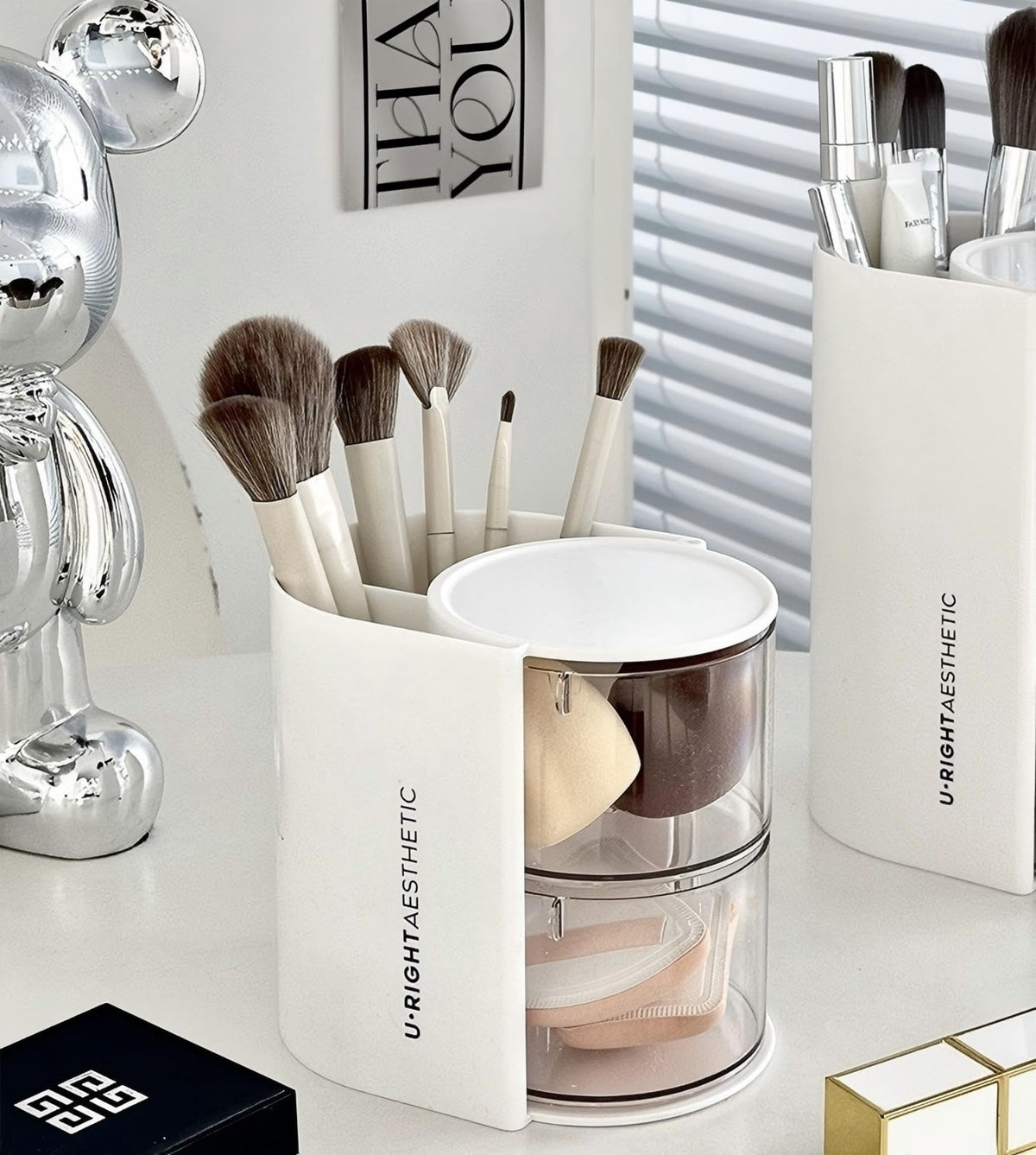 Azurphoric hair clip organizer prevents clutter on the dresser.