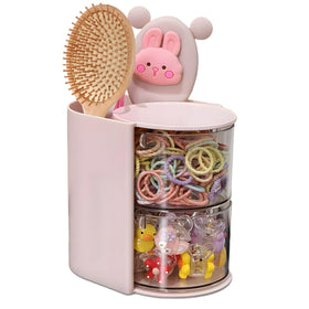 Azurphoric rotating hair accessory organizer keeps items within reach.