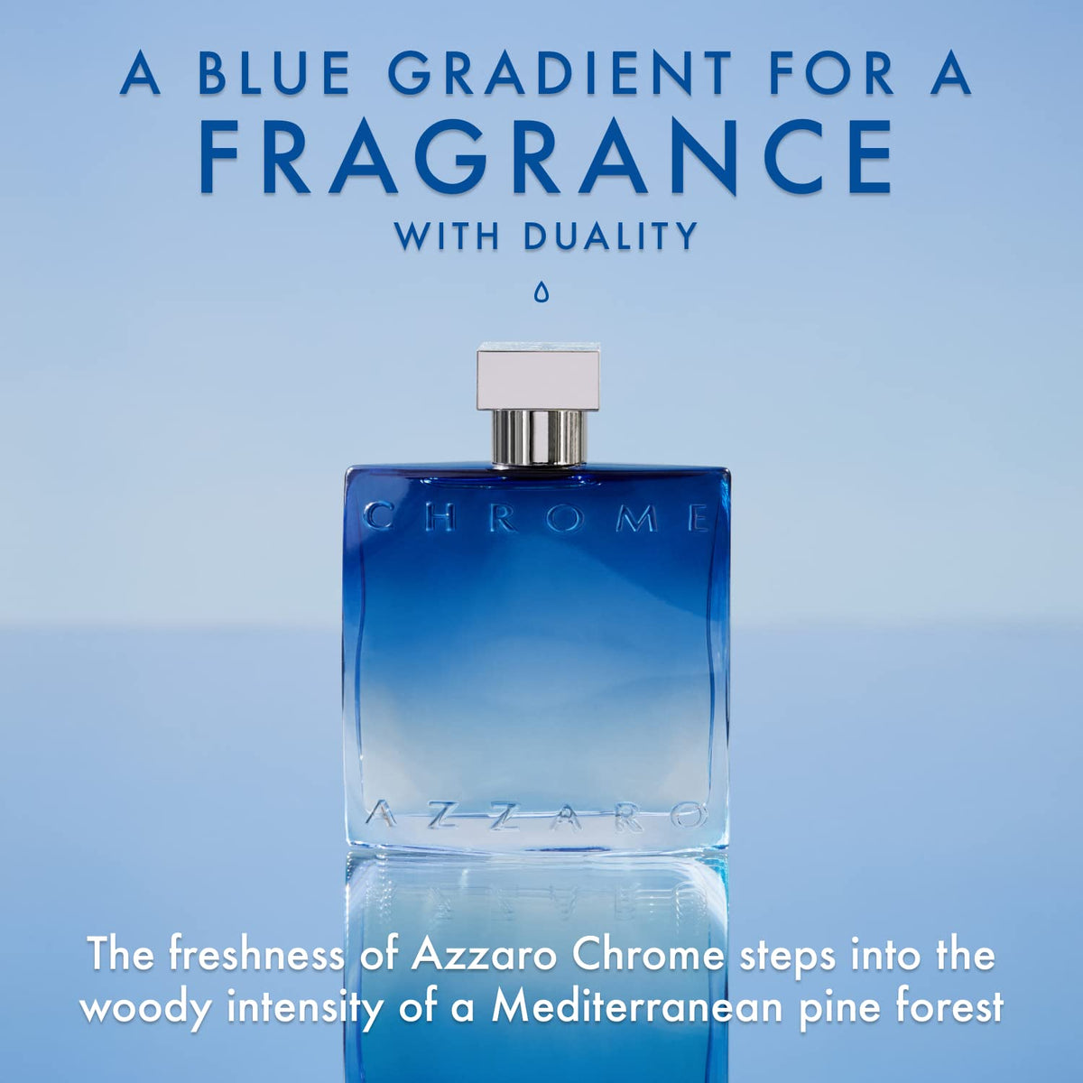 Azzaro Chrome citrus note close-up with green mandarin and lavandin for invigorating daytime scent.