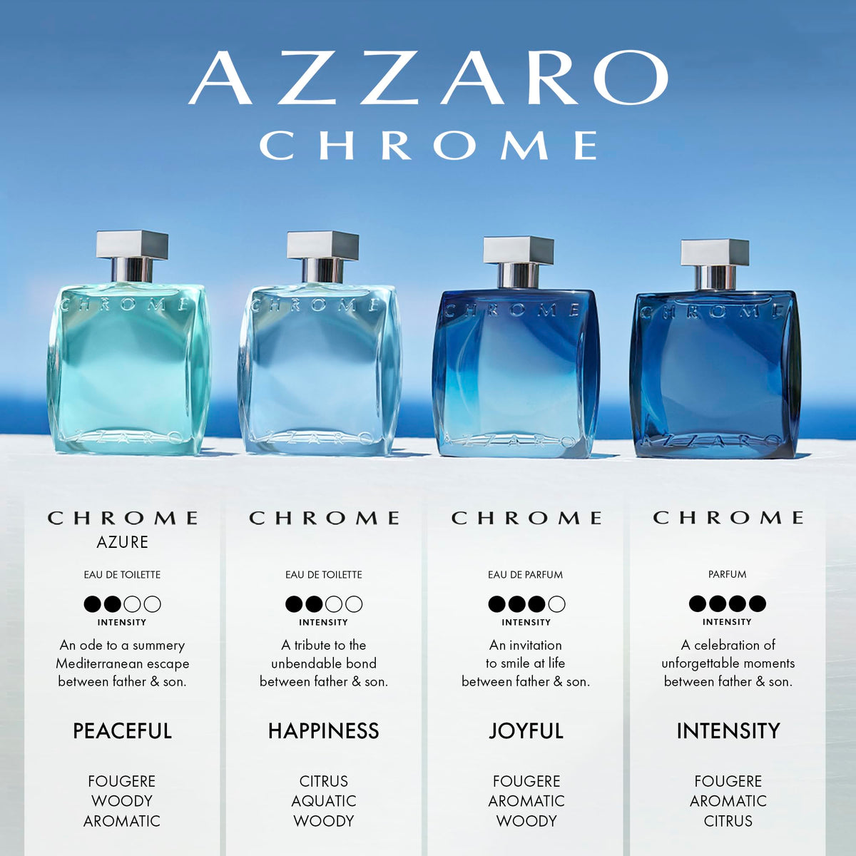 Mediterranean sea reflections inspired Chrome bottle backdrop for confident days