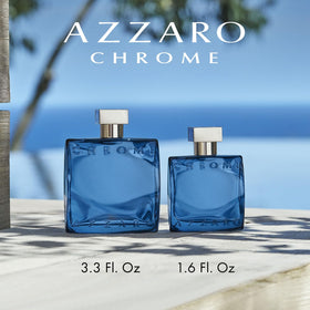 Back view of the Azzaro Chrome Parfum bottle showing sleek lines
