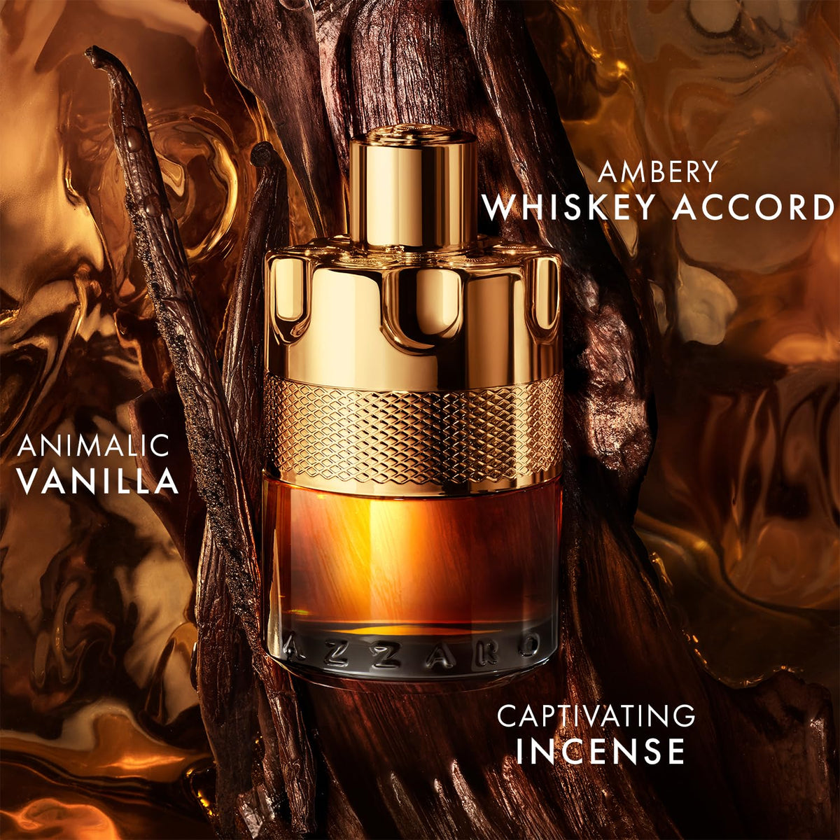 Azzaro Forever Wanted Absolu bottle side view, premium design for luxury perfume lovers.