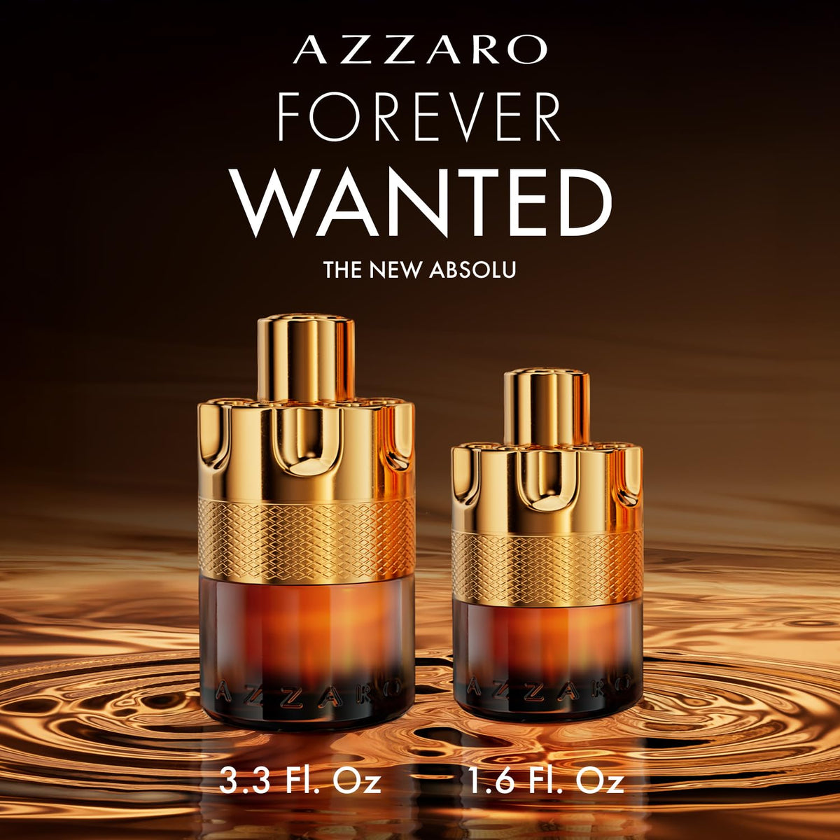 Azzaro Forever Wanted Absolu whisky-accord accent highlights bold, sophisticated character.