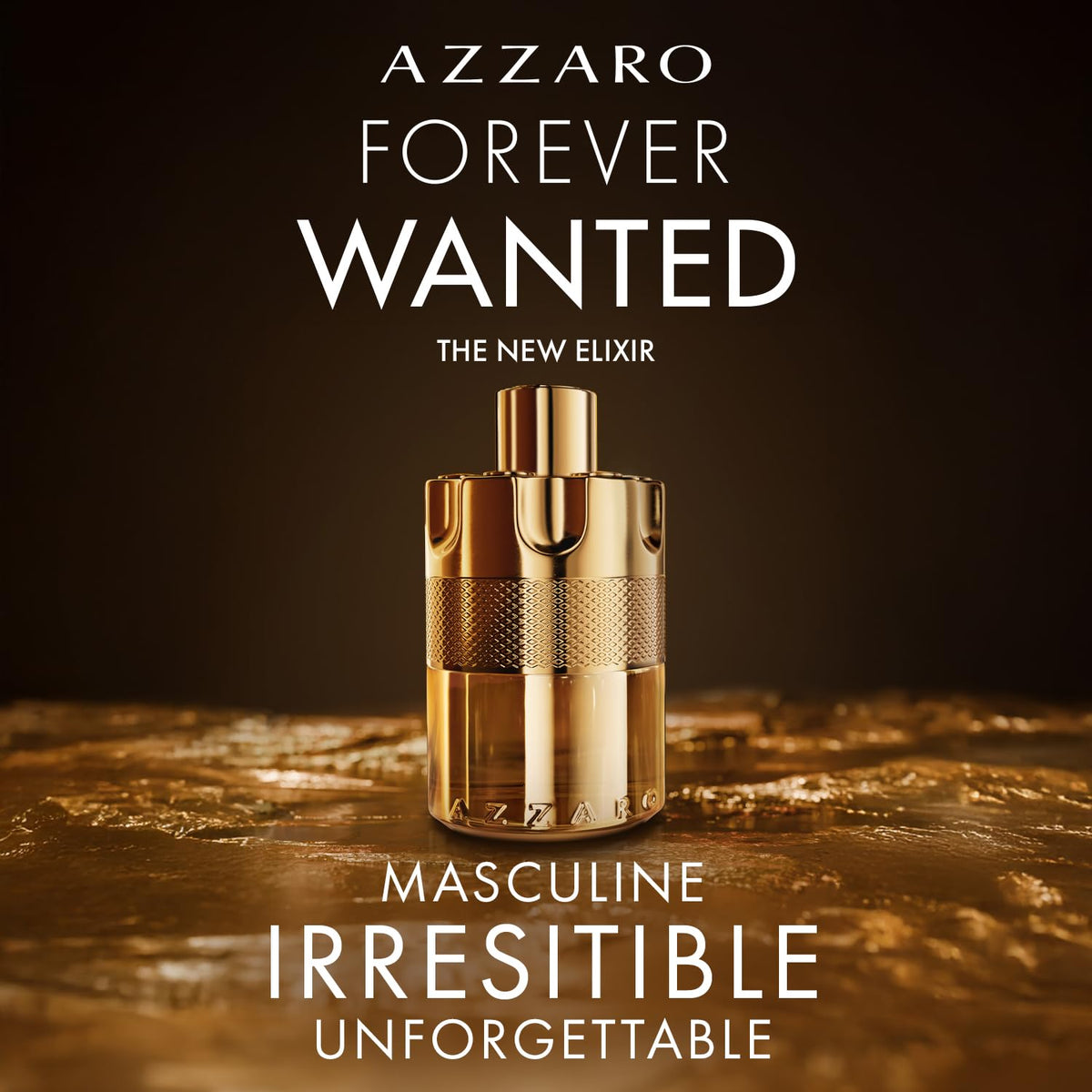 Packaging box front of Azzaro Forever Wanted Elixir showing luxury presentation.