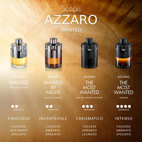 Azzaro Wanted by Night night-life scene, suggests confidence and allure after dark.