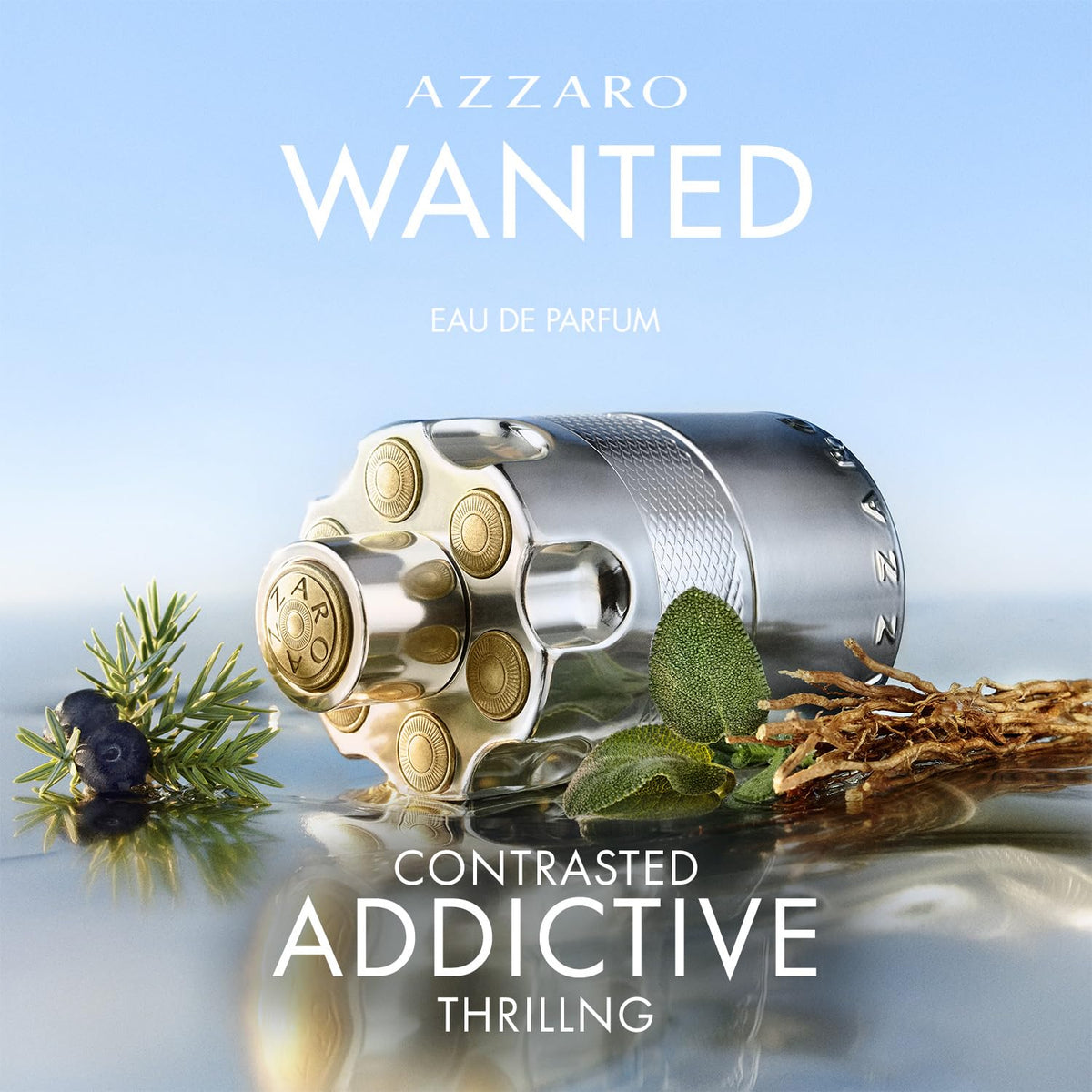 Azzaro Wanted sage heart note image, signaling refined herbal aroma.