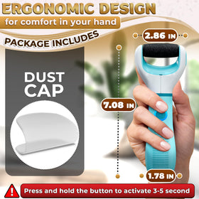 AZZORI foot sander showing replaceable roller for easy maintenance.
