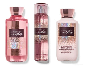B & Body Works A Thousand Wishes gel bottle for a refreshing morning shower