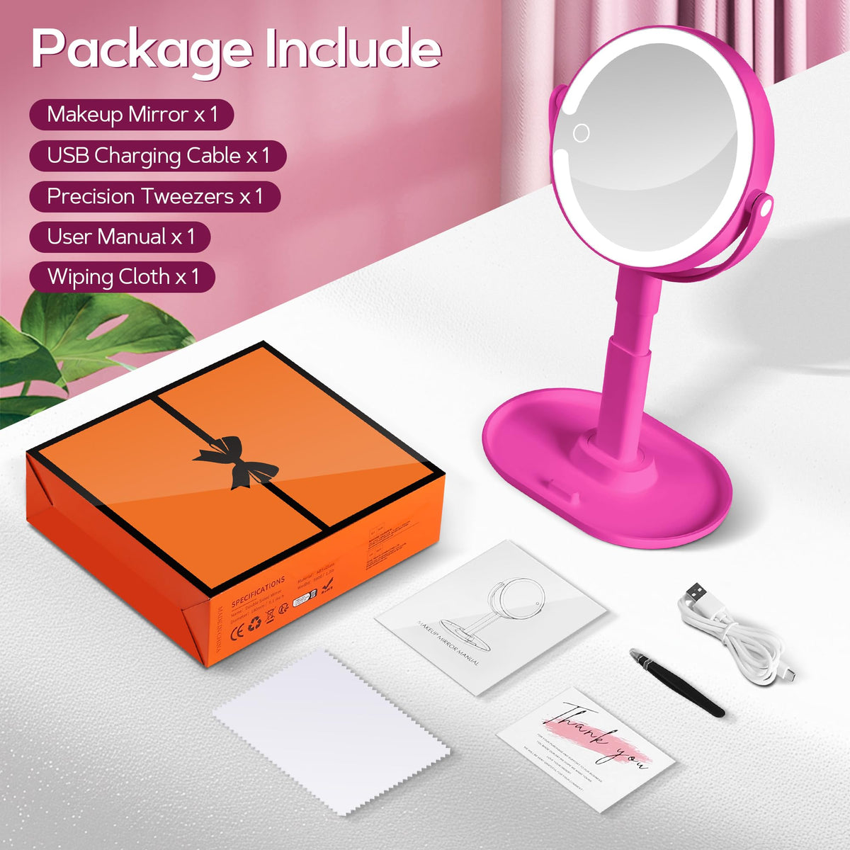 B Beauty Planet 360-degree rotatable mirror allows quick angle changes during routines