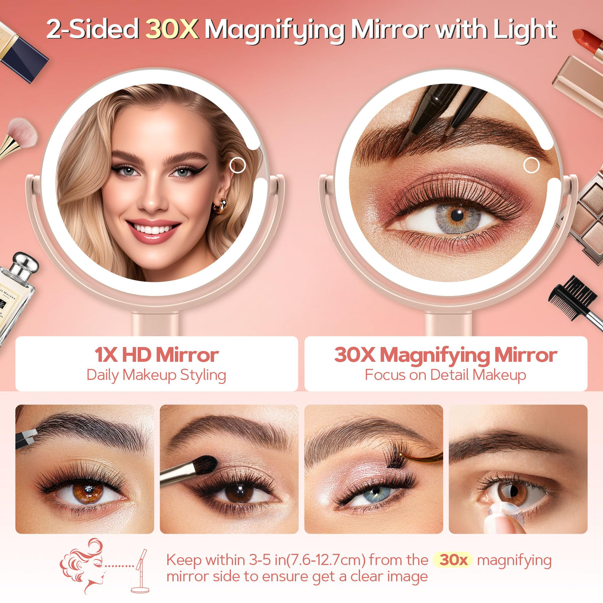 B Beauty Planet mirror rotated 360 degrees for easy angle changes