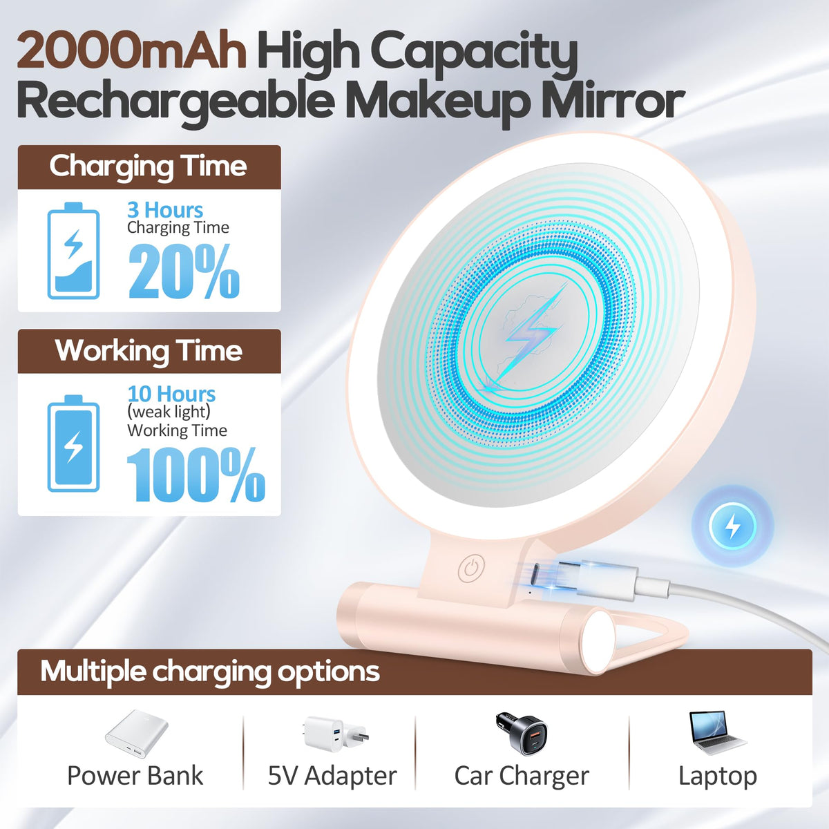 B Beauty Planet three-color lighting for flattering, customizable brightness