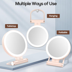 B Beauty Planet compact pink travel mirror for on-the-go touchups