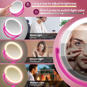 B Beauty Planet illuminated mirror with three lighting modes for accurate makeup tones