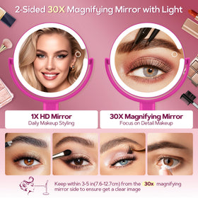 B Beauty Planet mirror base and stand demonstrating height adjustability for comfortable angles