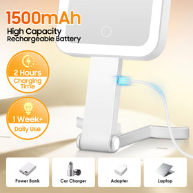 B Beauty Planet travel mirror tabletop stand for desk use and stability