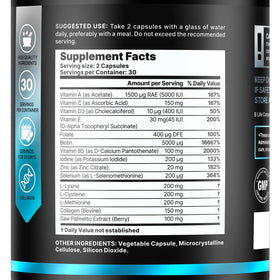 B Life Company hair growth capsules close-up showing zinc and biotin for follicles