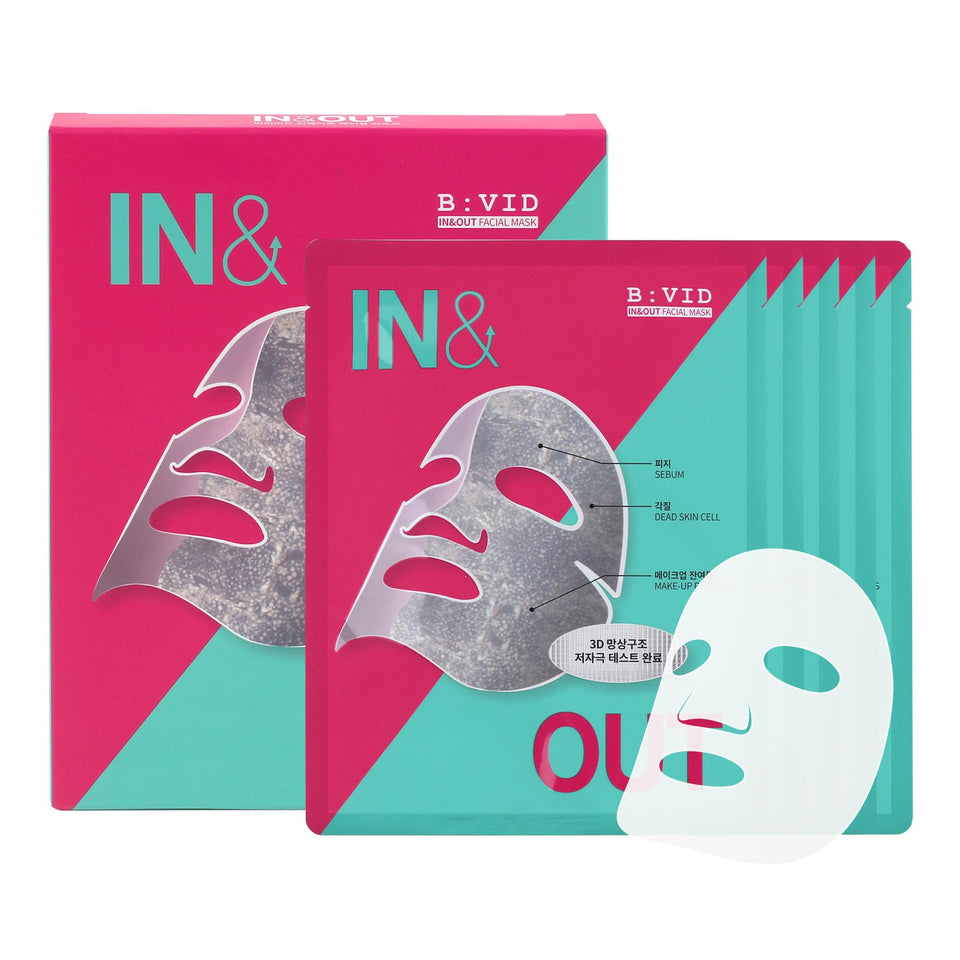B:VID In & Out bio-cellulose mask close fit delivering even essence to pores