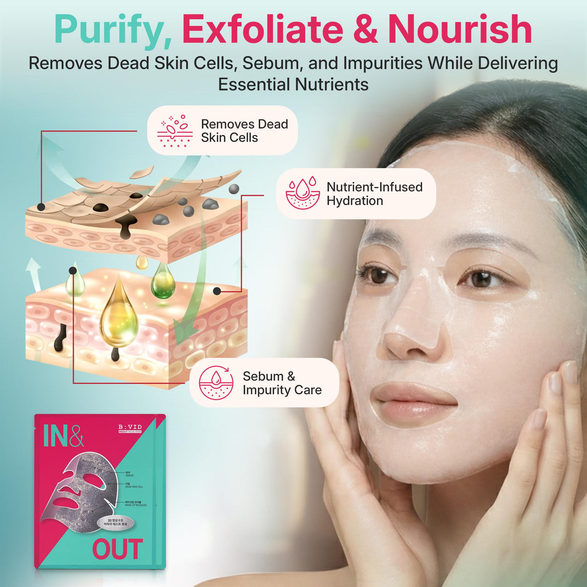 B:VID Korean skincare heritage; made in Korea for authentic pore care
