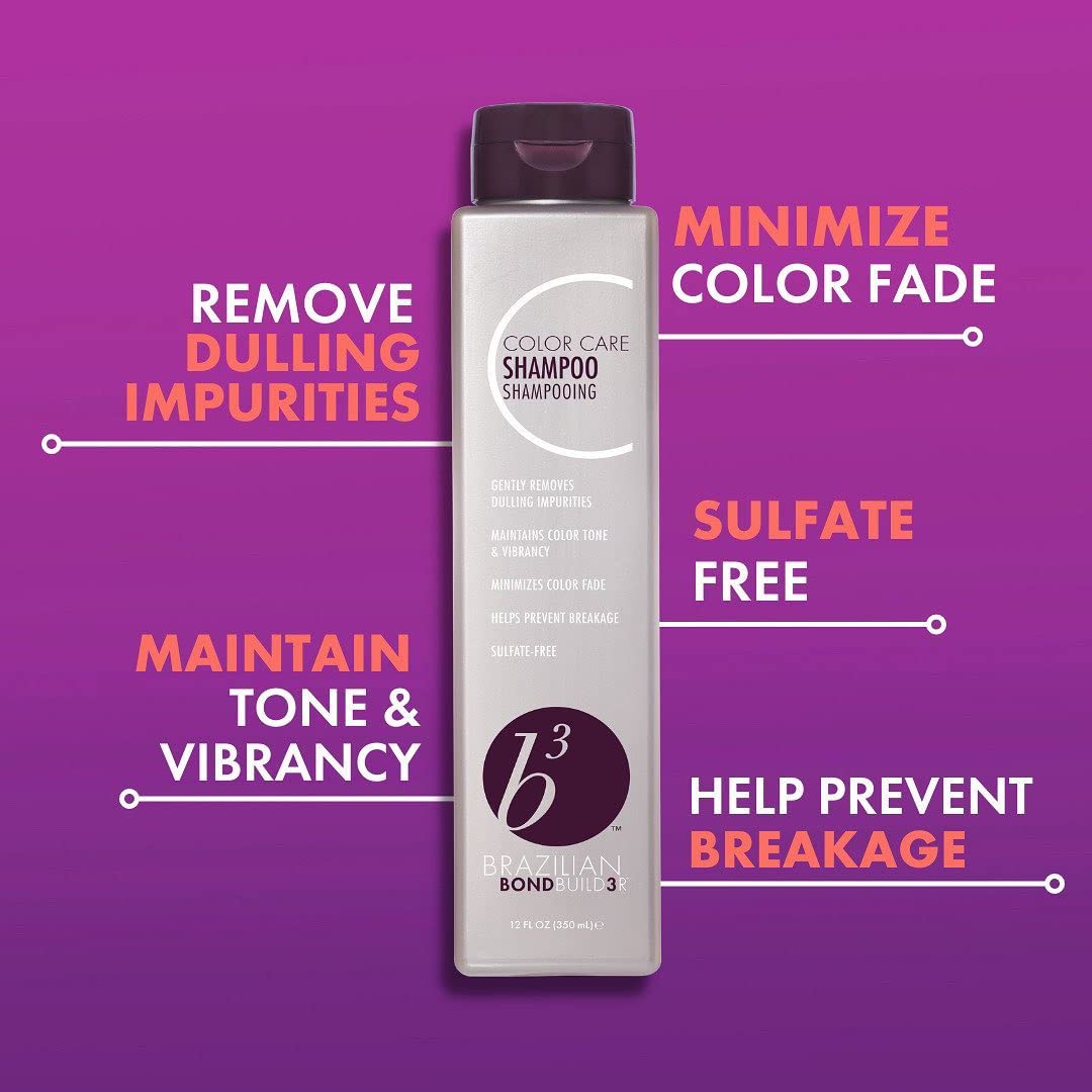 B3 shampoo pump dispenser shown for convenient daily use on color-treated hair