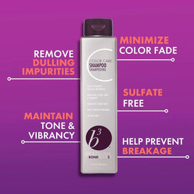 B3 shampoo pump dispenser shown for convenient daily use on color-treated hair
