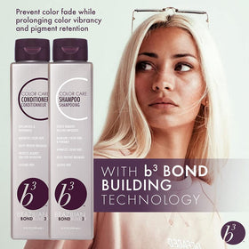 B3 Brazilian BondBuilder conditioner packaging on shelf signaling color preservation