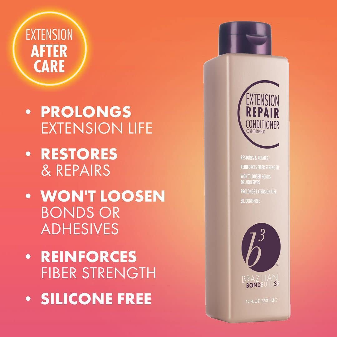 B3 Extension Repair Conditioner application showing easy detangling and smoother styling.