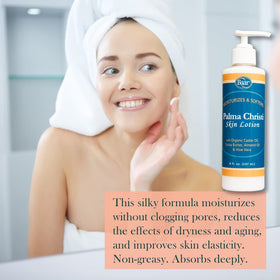 Baar Palma Christi Skin Lotion in use, demonstrating smooth absorption