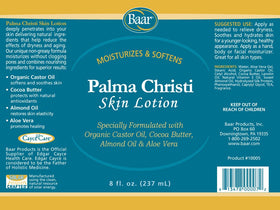 Close-up on Baar Palma Christi Skin Lotion castor oil ingredient for hydrating support