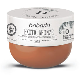 Babaria Coconut Self-Tanning Gel bottle with pump for an even, sunless tan.